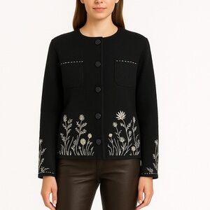 Icelandic 100% wool beautiful cardigan sweater with embroidery designs